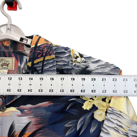 Red Turtle Hawaiian Collared Polo Shirt Size Large Vintage - Picture 4 of 10